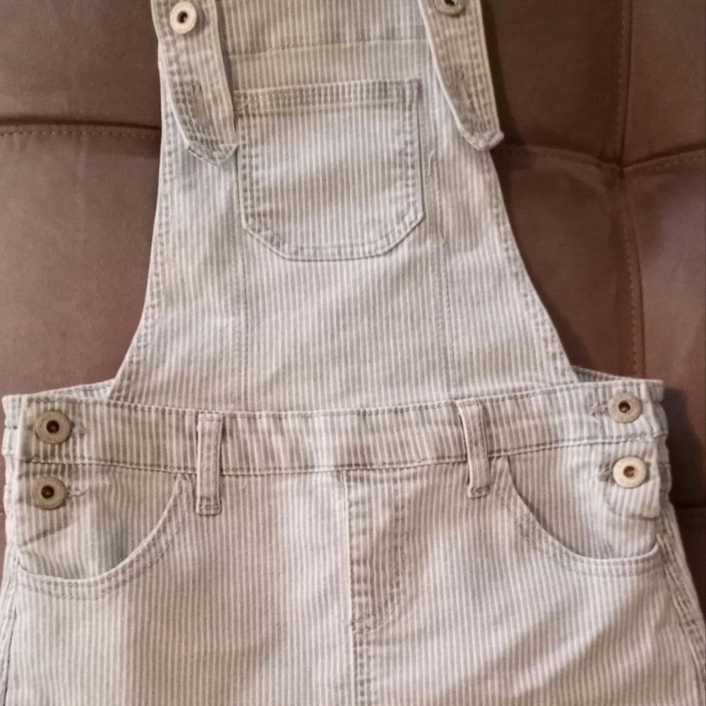 Girls Overall Denim Miniskirt w/Adjustable Strap
